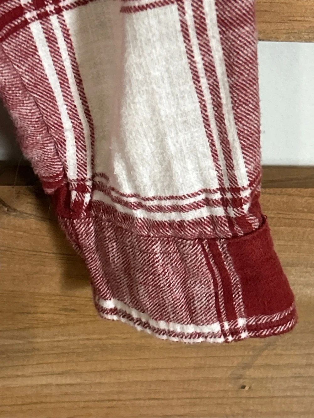Time & Tru Long Sleeve Cream & Burnt Red Plaid Hooded Shacket Women's 2XL (20) - Picture 5 of 9